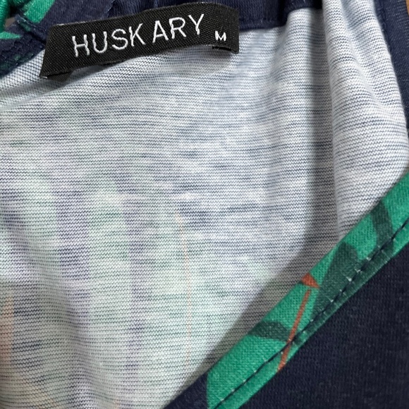 Women’s Black & Green Tropical Leaf Print Boho Maxi Beach Summer Dress Sz-M - Picture 6 of 8